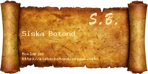 Siska Botond névjegykártya